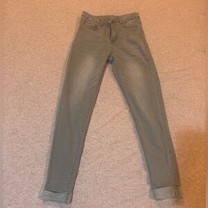 Women's Skinny Jeans in Mint Green